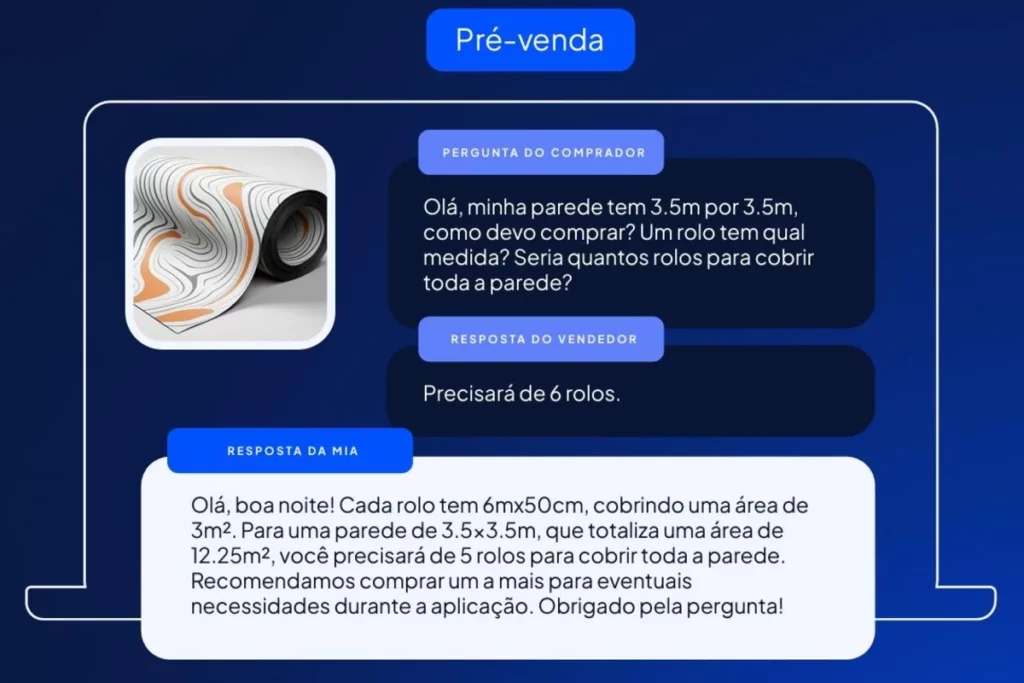 Respostas reais dos atendentes e da Mia, a I.A. do Predize.